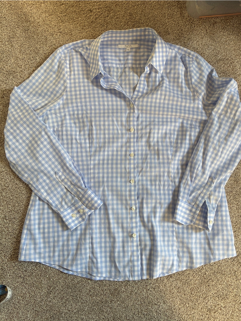 Alfred Light Blue and White Gingham Dress Shirt